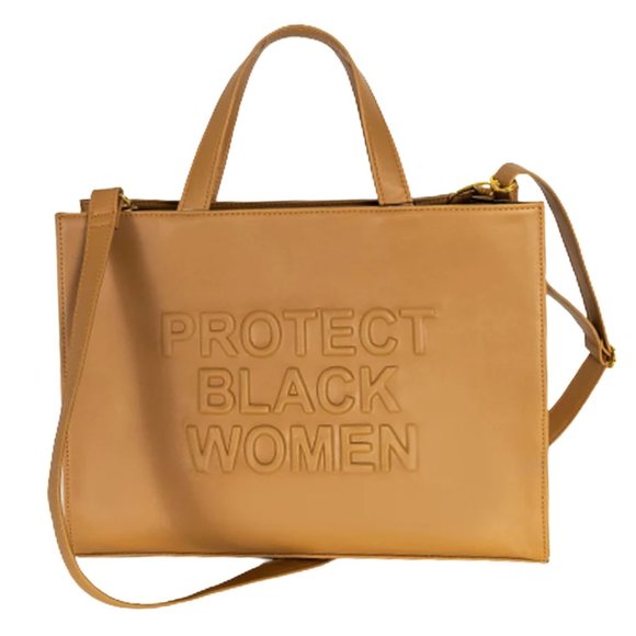 NWT Protect Black Women (PBW) - VEGAN LEATHER BAG (CARAMEL) - Picture 1 of 3